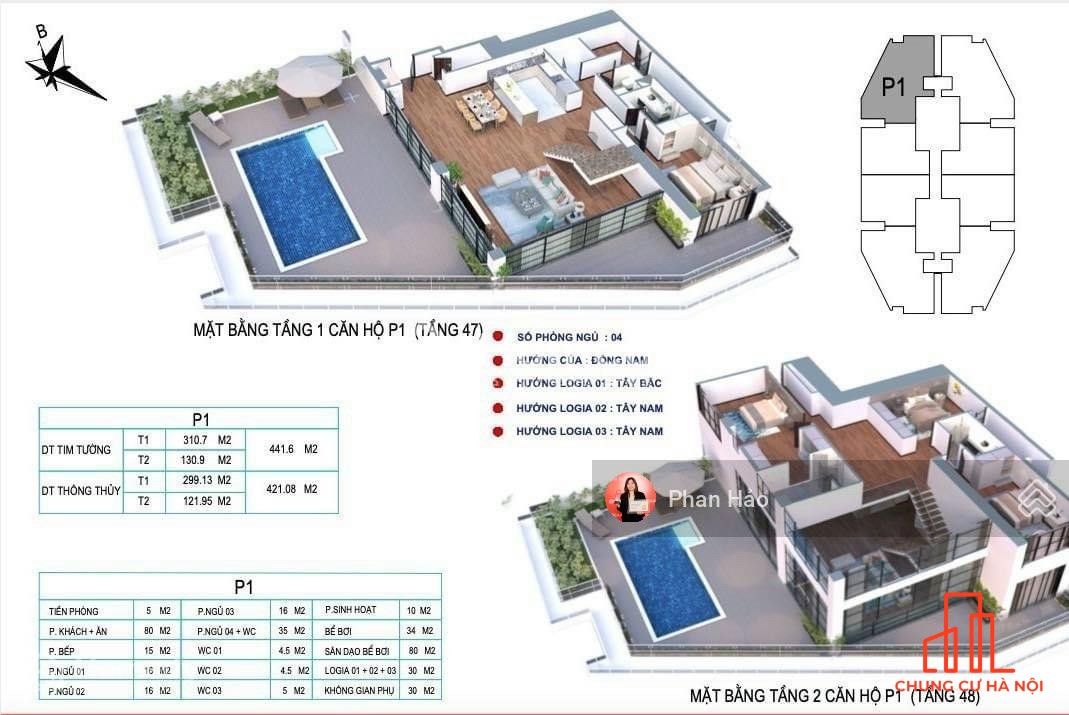 Bán căn hộ Penhouse Discovery Complex 302 Cầu Giấy, 394m2, có bể bơi. Giá 115 triệu/m2. View Hồ Tây