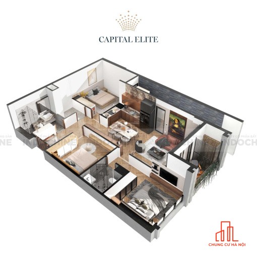 Độc quyền Capital Elite căn 3PN căn góc hoa hậu 119m2 giá 12.5 tỷ all in, căn vip tầng đẹp